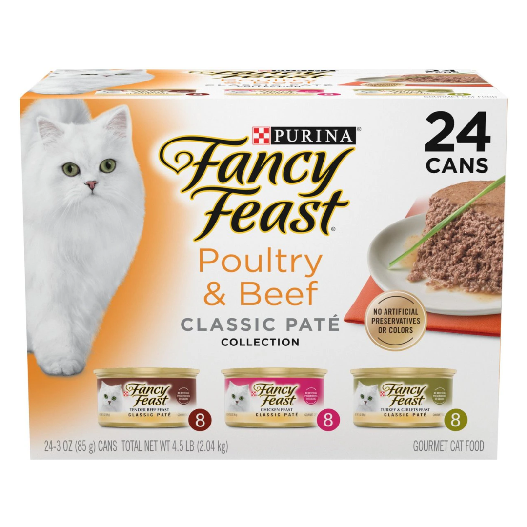 Fancy Feast Chicken, Beef, & Turkey Variety Classic Pate Canned Cat Food