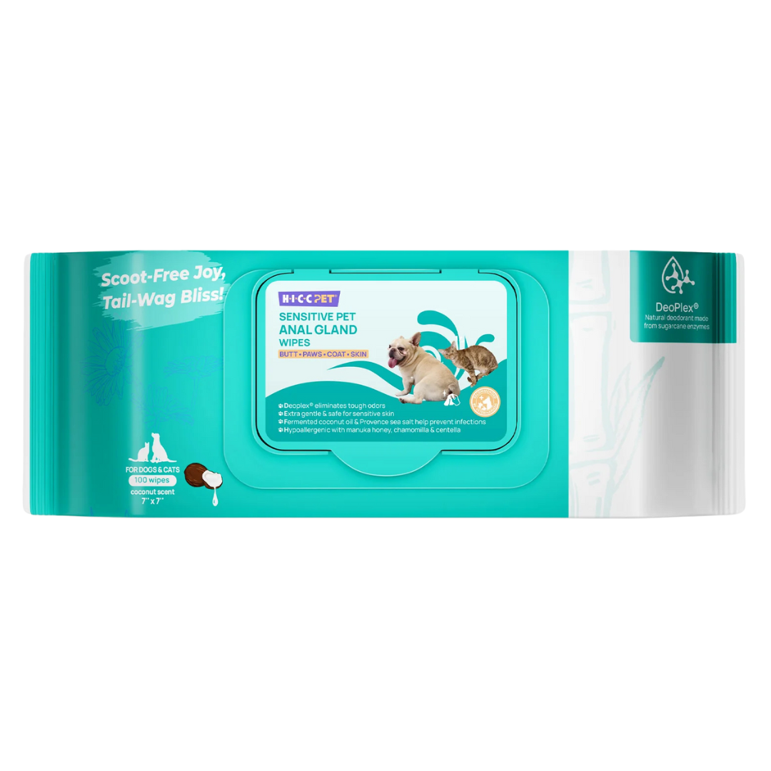 HICC Pet® Sensitive Pet Anal Gland Wipes for Dogs & Cats