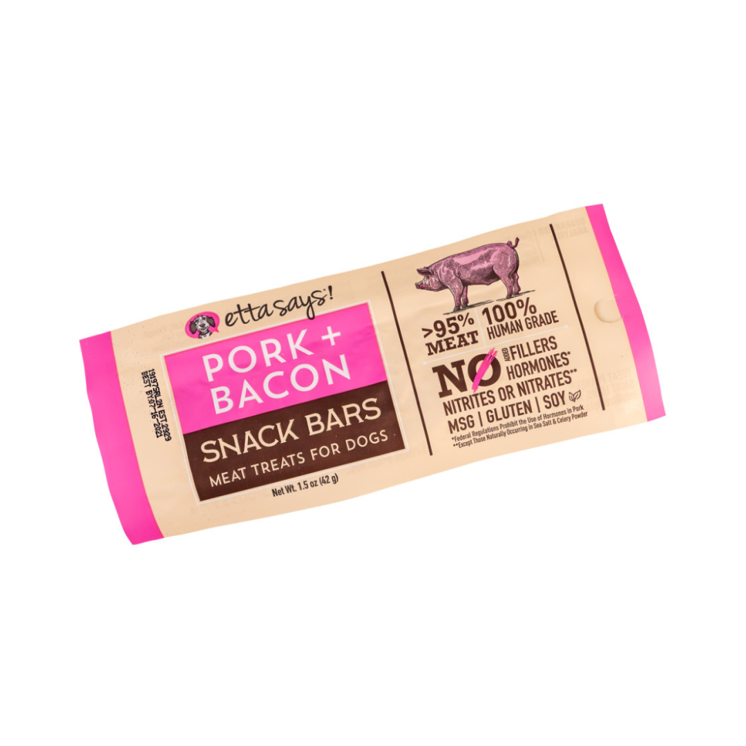 Etta Says! Human-Grade Pork & Bacon Protein Bar Dog Treat