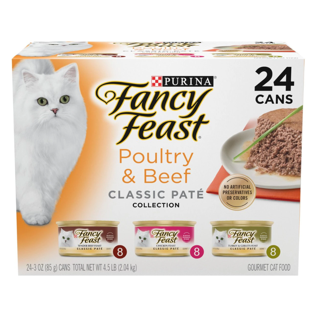 Fancy Feast Beef, Chicken, Turkey & Giblets Variety Classic Pate Canned Cat Food