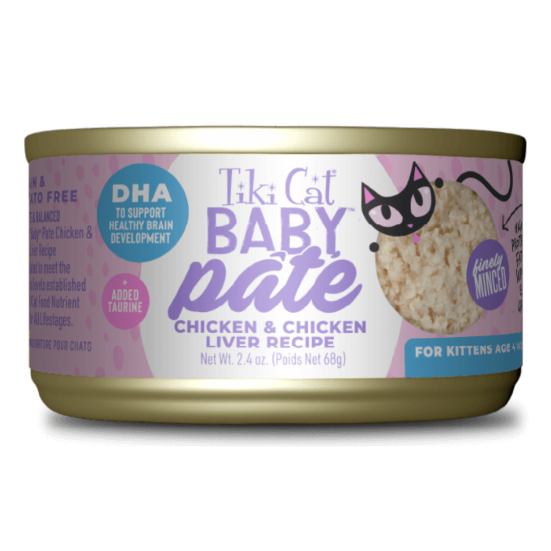 Tiki Cat Baby Pate Chicken & Chicken Liver Canned Kitten Food