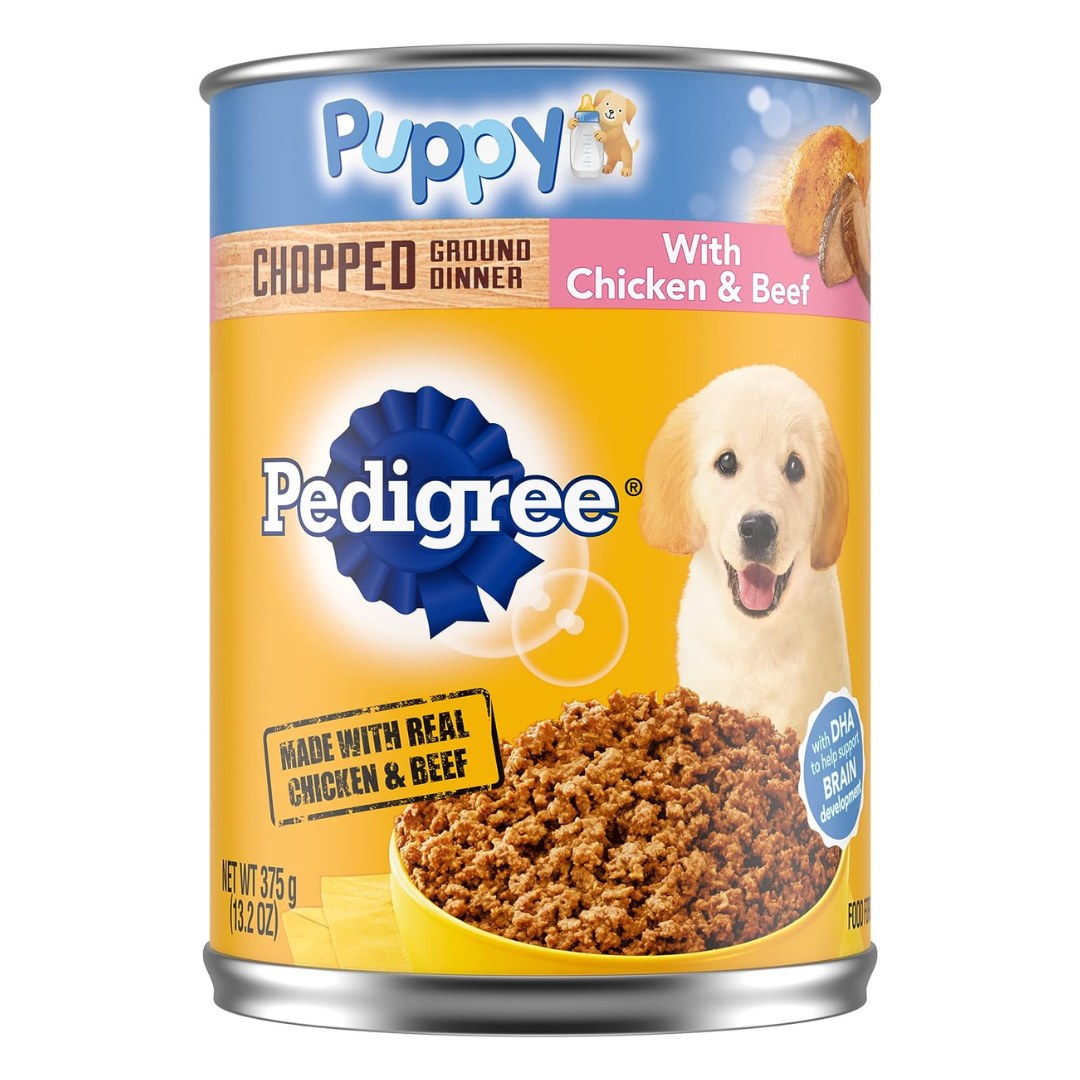 Pedigree Chopped Ground Chicken & Beef Canned Puppy Food