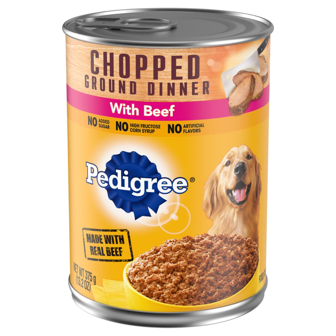 Pedigree Ground Dinner with Chopped Beef Canned Dog Food