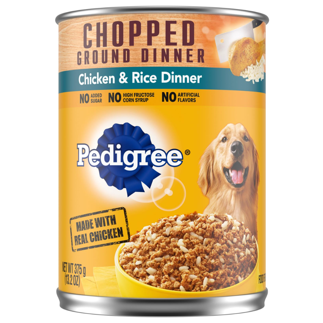 Pedigree Ground Dinner Chicken & Rice Canned Dog Food