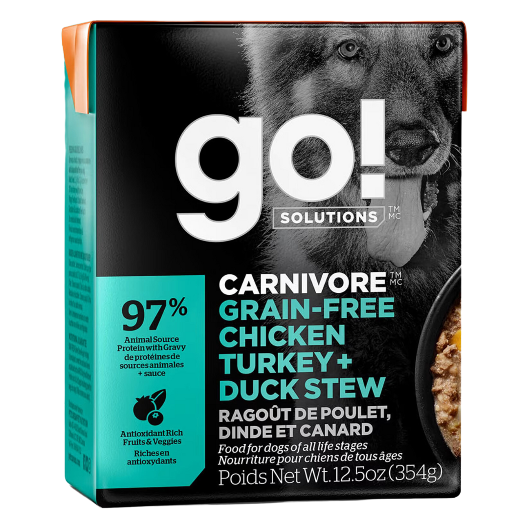 Petcurean Go! Carnivore Grain Free Chicken, Turkey, & Duck Stew for Dogs