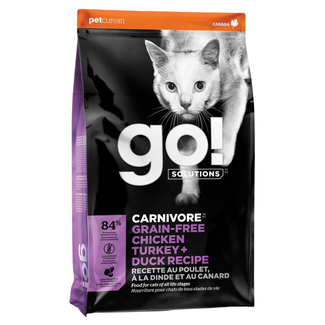 Petcurean GO! CARNIVORE Grain Free Chicken, Turkey, & Duck Recipe Dry Cat Food