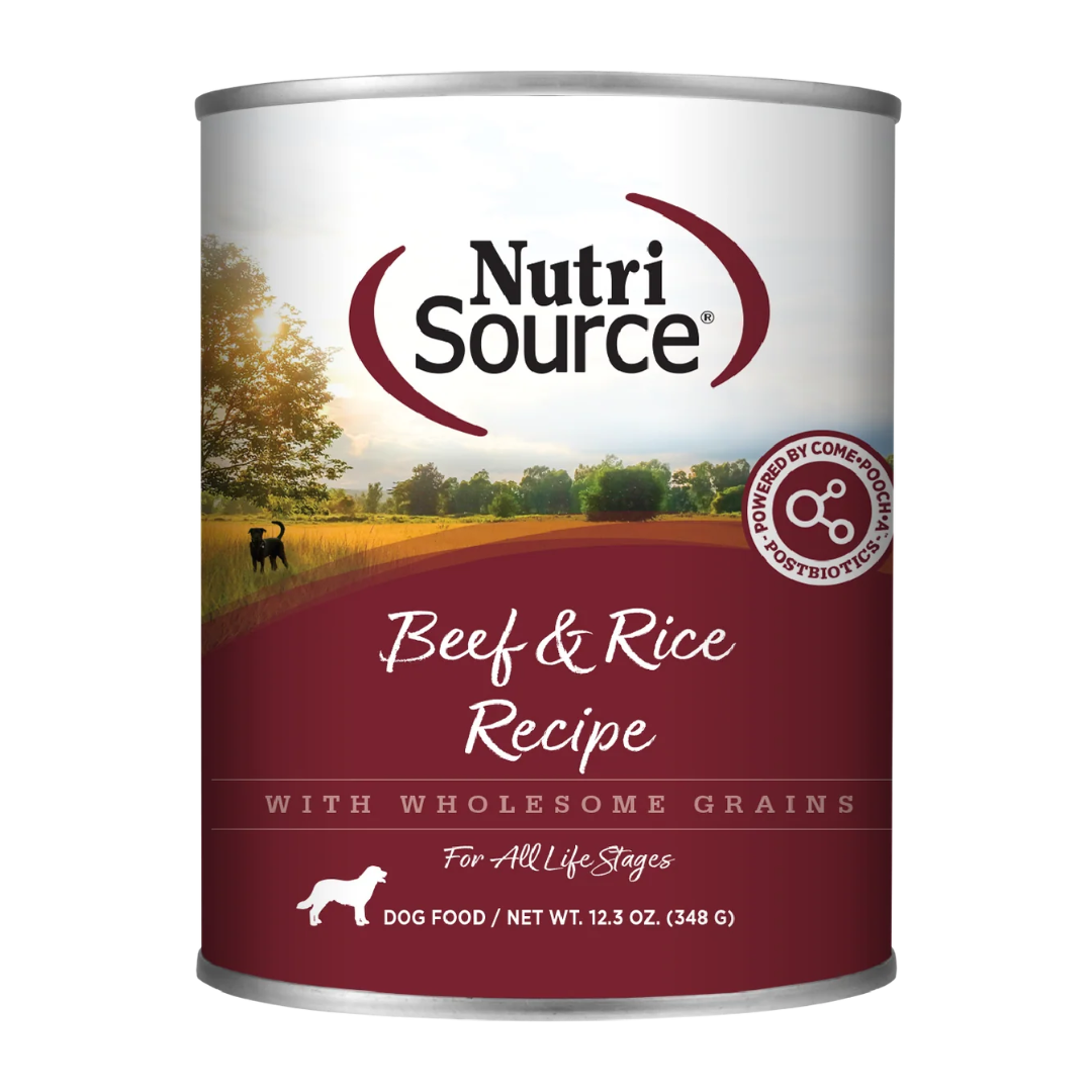 NutriSource Beef & Rice Wet Dog Food