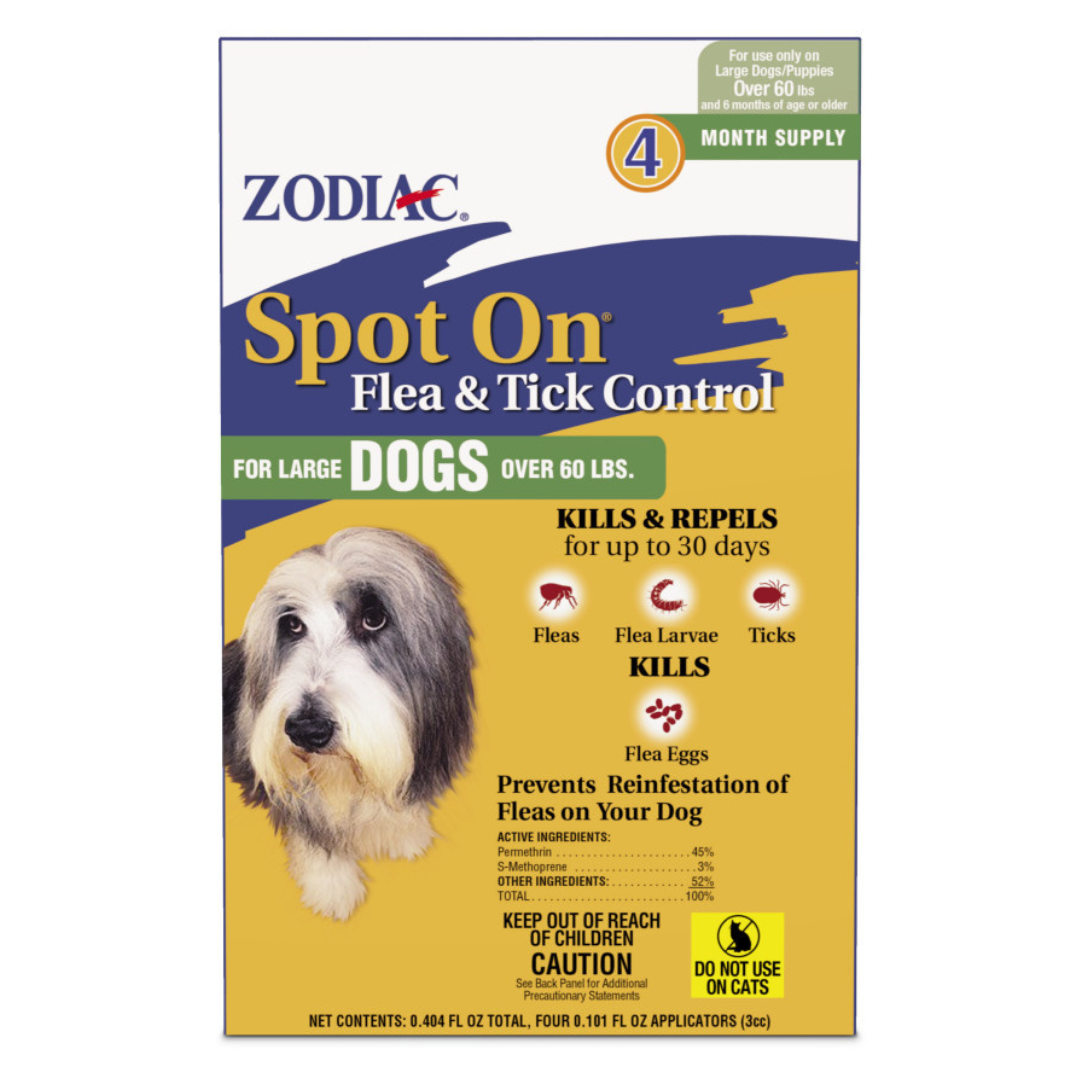 Zodiac Spot On Flea & Tick Control, 4 Month Supply