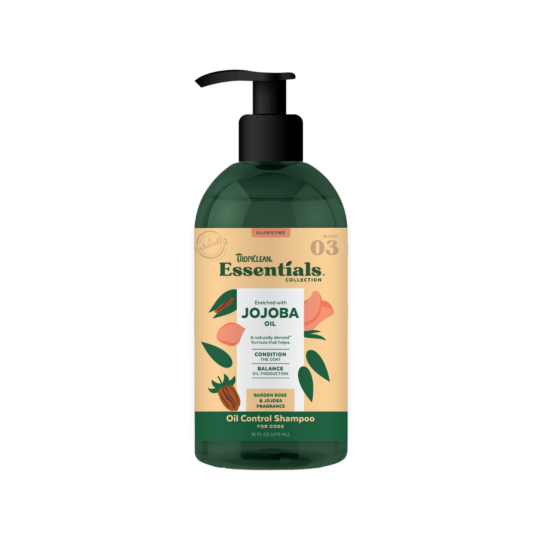 TropiClean Essentials Jojoba Oil Control Shampoo for Dogs