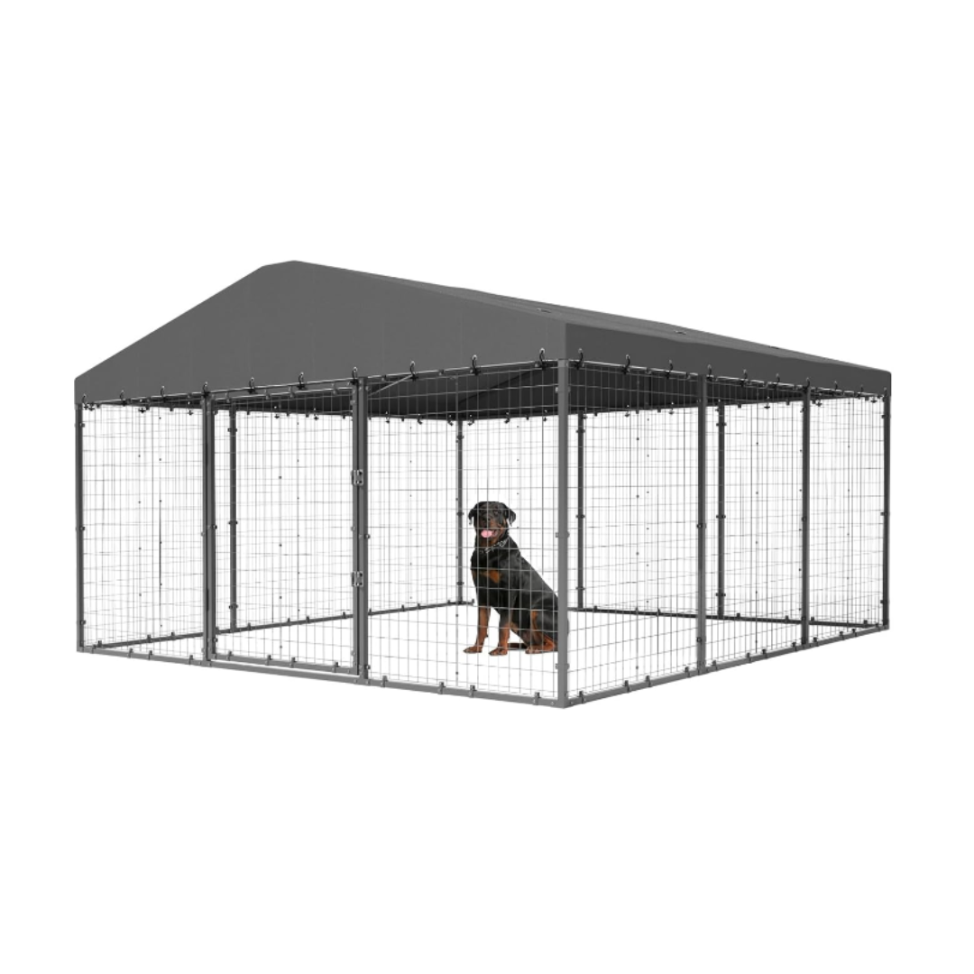 Large Outdoor Dog Kennel with Waterproof Detachable Cover