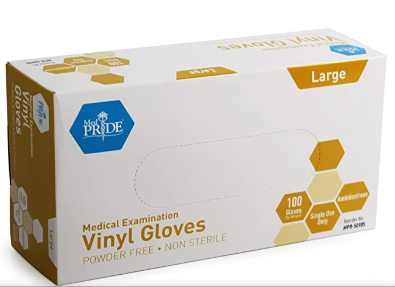 Med PRIDE Medical Vinyl Examination Gloves